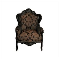 Barock Lounge Sessel schwarz gemustert
