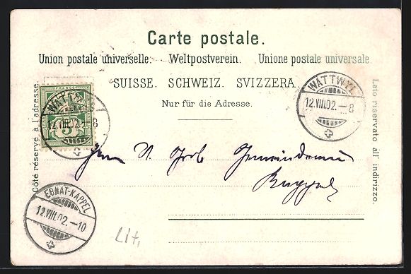 Cartoline postali: AK Wattwil, Teilansicht, 1902 – Usato da Berlin venduto da bartko-reher 1
