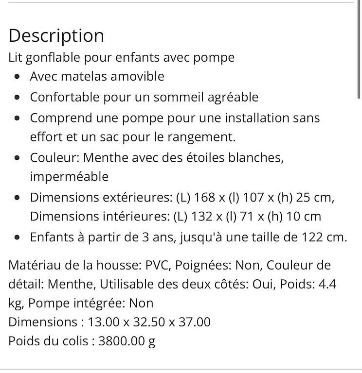 Letti: Lit gonflable de voyage – Nuovo e nell'imballaggio originale da Martigny venduto da tho_s2nk 1
