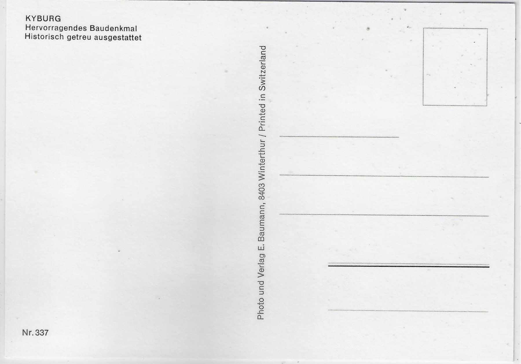 Cartoline postali: Schloss Kyburg – Usato da Ettingen venduto da Kartenplanet 1