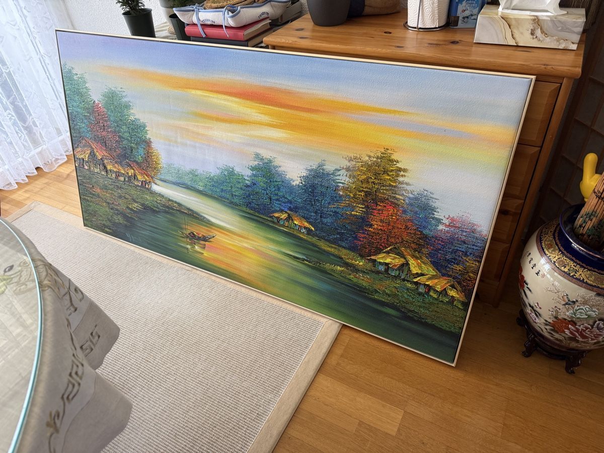Gemälde: Acryl auf Leinwand Gemälde 161cm X 82cm mit Holzrahmen – Gebraucht aus Bern von Wil.Wayne 1