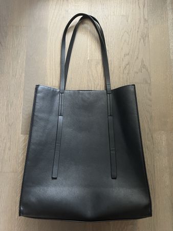 Shopper Tasche Kunstleder schwarz