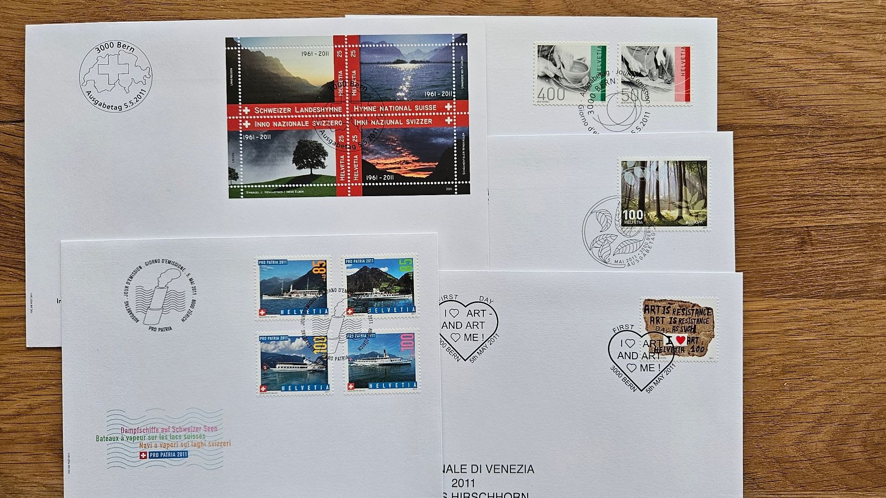 Tutti i francobolli: 5x FDC 2011 hohe Werte ab nur 2.-- – Usato da Buttikon SZ venduto da Marcelr
