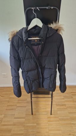 Woolrich Daunenjacke schwarz Gr. M Winterjacke Fell Kapuze