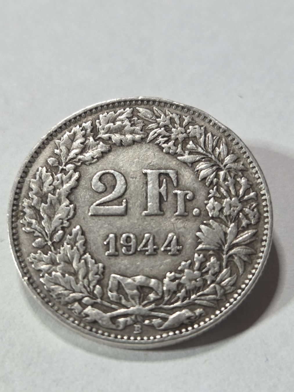 Alle Münzen: 2 francs suisse 1944 en argent – Gebraucht aus Neuchâtel von pasprie 1
