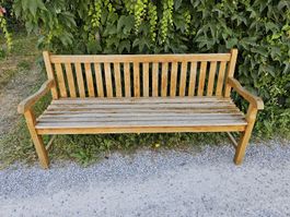3er-Teak-Gartenbank