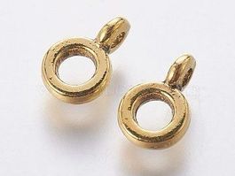 Aufhänger mit Öse antik golden 6mm, 5 Stück