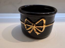 Schale schwarz Gold Schleife Deko Geschenkidee Vintage Retro