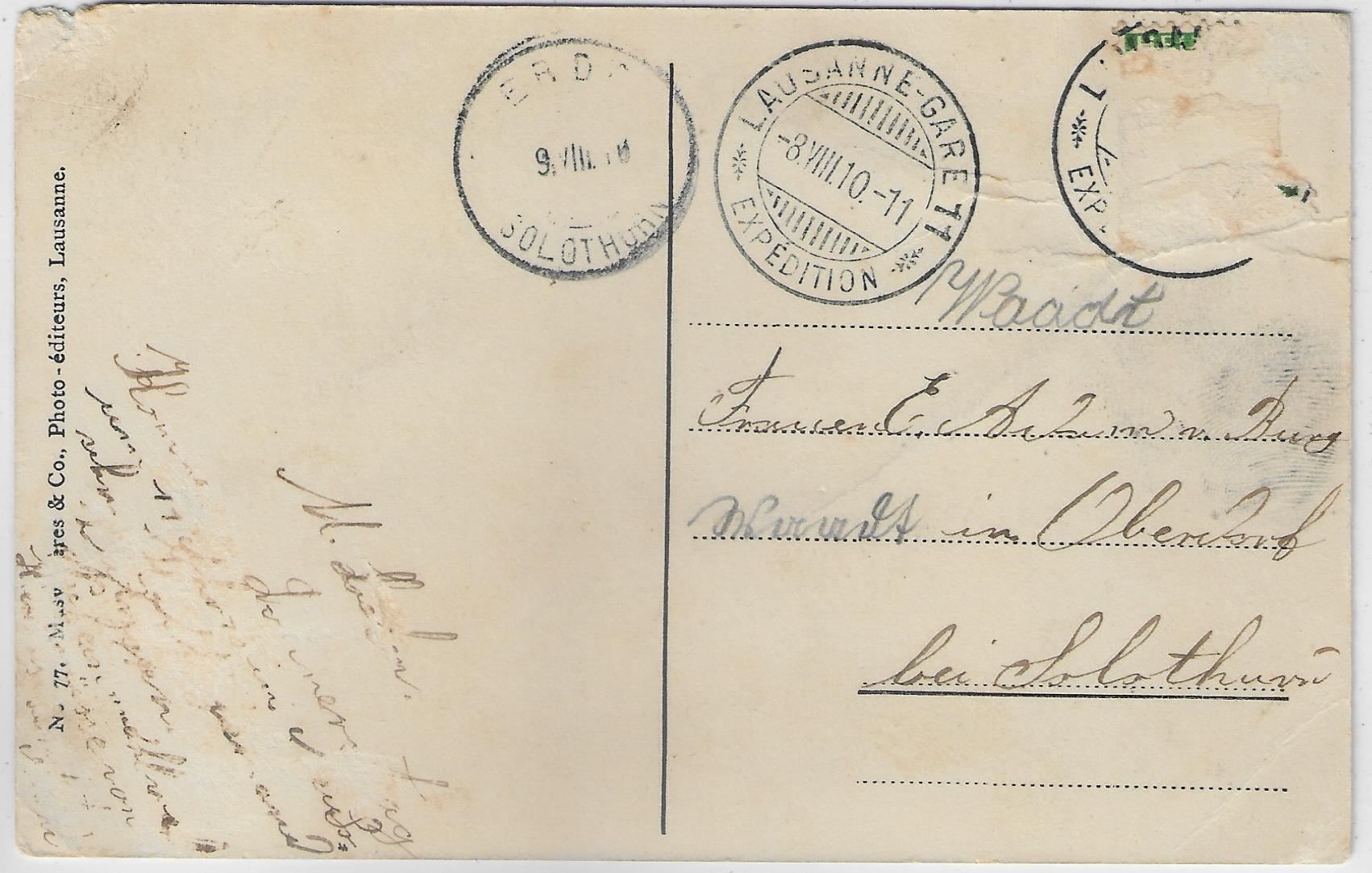 Cartoline postali: Lausanne - Stadtpartie – Usato da Ettingen venduto da Kartenplanet 1