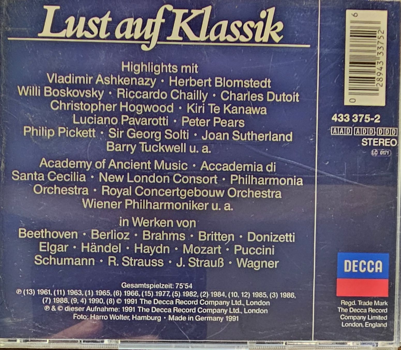 CDs: Various – Lust Auf Klassik – Gebraucht aus Wahlen b. Laufen von Cg10 2