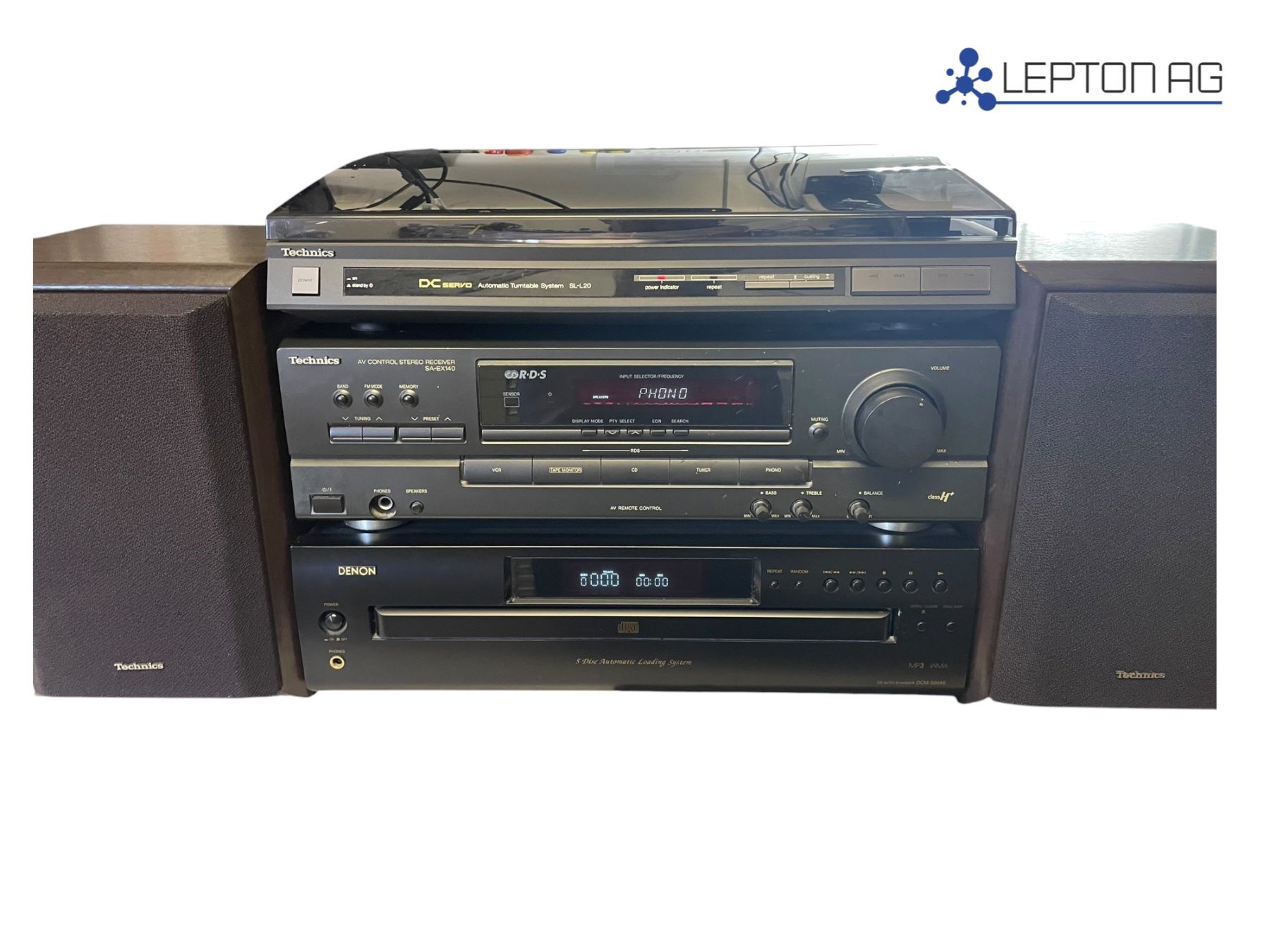 Technics Sistemi audio & multimediali: Technics Stereoanlage mit Denon 5x CD Wechsler/3 Komponenten – Usato da Niederdorf venduto da LeptonAG 1