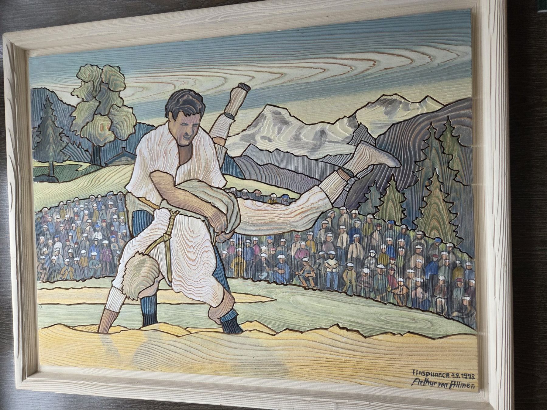 Posters & Illustrations: Holzbild Unspunnenschwinger – D'occasion à Lenk im Simmental par alpenhotel