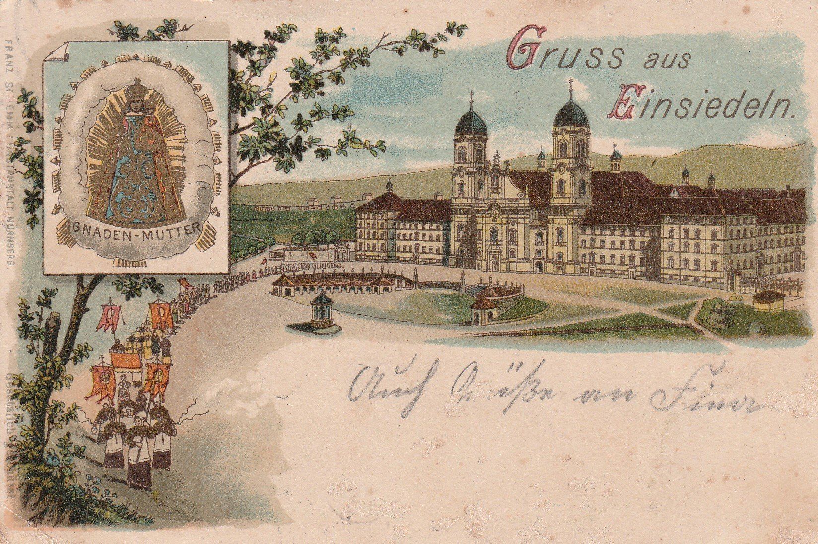 Cartes postales: Kt.Schwyz-Einsiedeln- Litho 1912 – D'occasion à uttwil par Koehlerfred