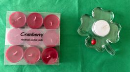 Glaskleeblatt+Cranberrykerzli