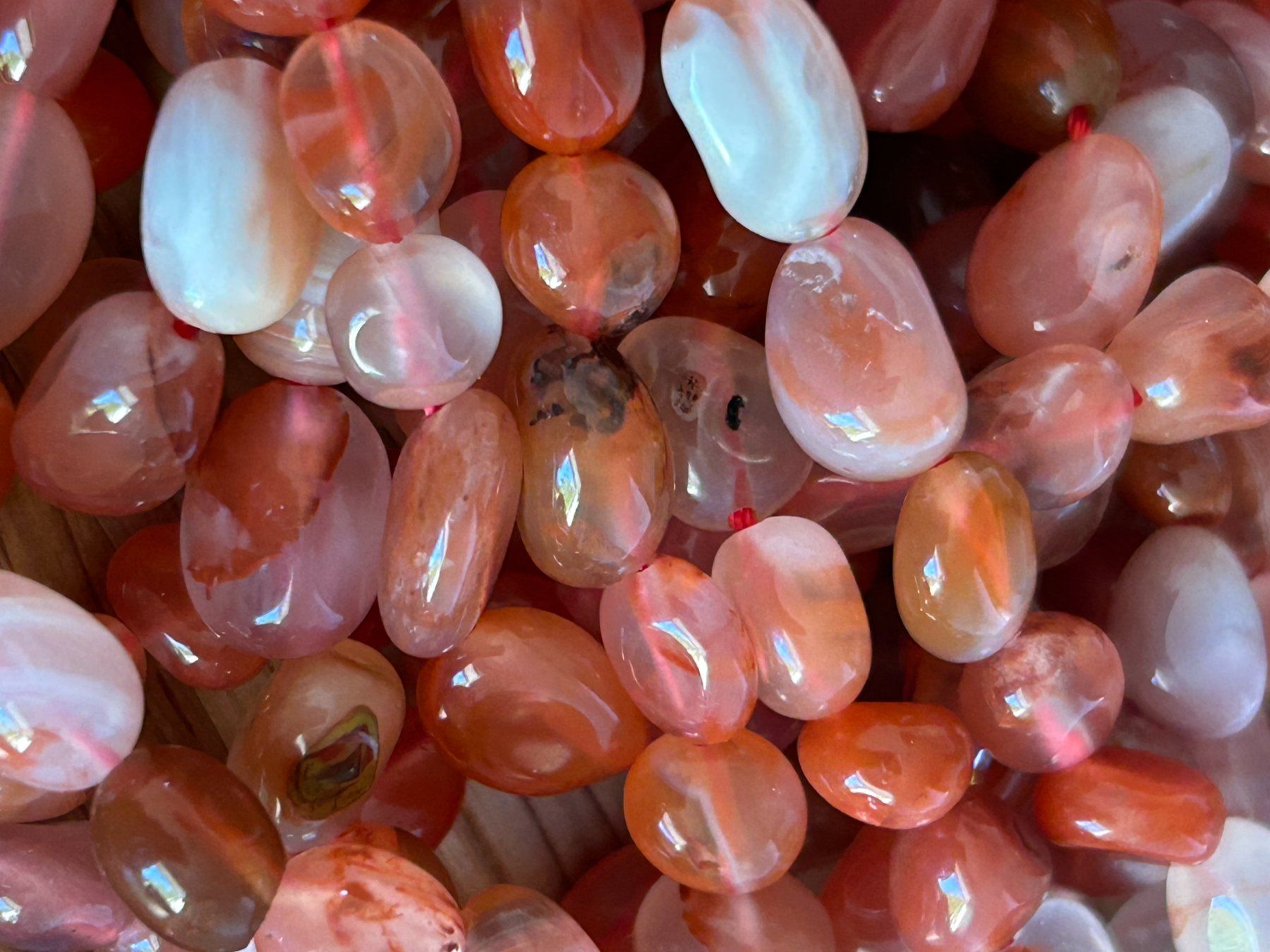 Pietre preziose: Strang echte red striped agate Nuggets 6-8 mm – Nuovo e nell'imballaggio originale da Niederrohrdorf venduto da Ytobi 2