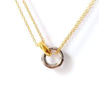 Halskette mit einem Kreisanhänger 925 Silber 18k Gold