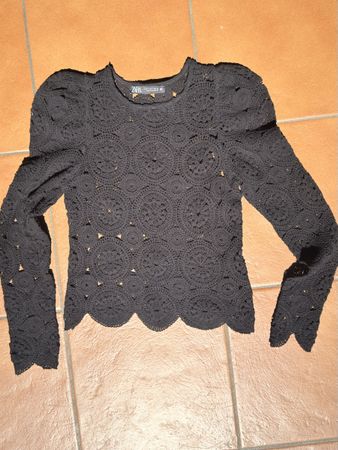 Zara maglia crochet nera taglia S