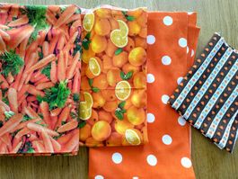 Baumwollstoffe in orange, auch für Patchwork geeignet