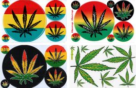 Cannabis Sticker 4 Bogen Auto Motorrad Scooter Tuning NS20