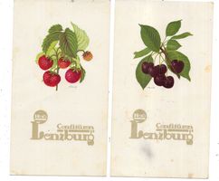 2 Stk. Lenzburg Confitüren Reklame 1939 (Menükarten)