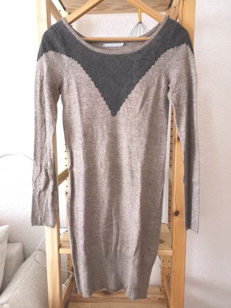 3SUISSES elegantes Strickkleid Gr. 34 taupe