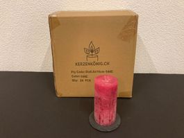 Kerzen 6,8 x 14 cm, Karton mit 24 Stk, Aktions-Preis,Himbeer