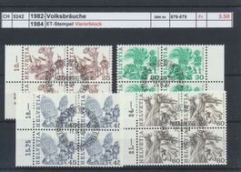 1982/84 "Volksbräuche", Viererblock, ET - Stempel