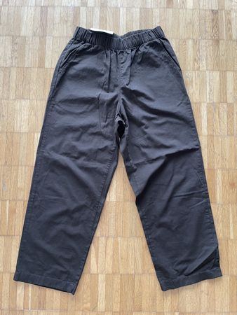 Uniqlo Cotton Relaxed Ankle Trousers Women's Size S Brown