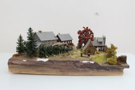 H0 Diorama Hexenlochmühle 46x38 cm – belebt + elektrisch