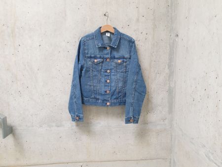 Veste / Blouson en jeans H&M, bleu denim, fille, taille 140