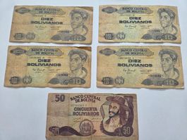 Banknoten aus Bolivien