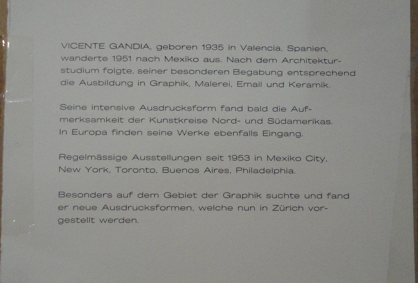 Grafica & Litografie: Vicente Gandia Lithographie – Nuovo (secondo la descrizione) da zurich venduto da Skauktion 6