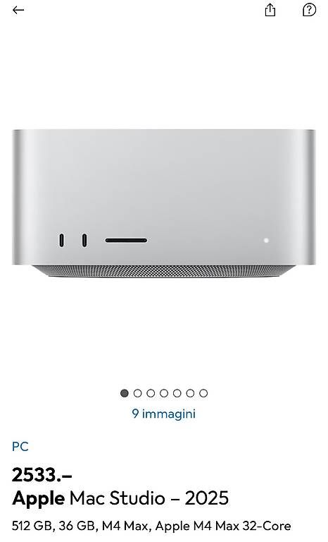 PC: Mac Studio M4 max – Usato da Gordevio venduto da Ene777