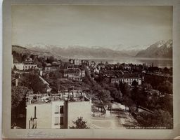 Vintage J. Jullien, Genève -  Av. gare, Lausanne, 21 x 27 cm