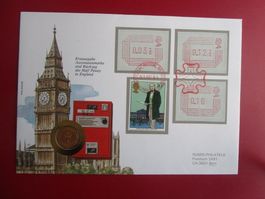 Erstausgabe Automatenmarke 1984 und Half Penny England