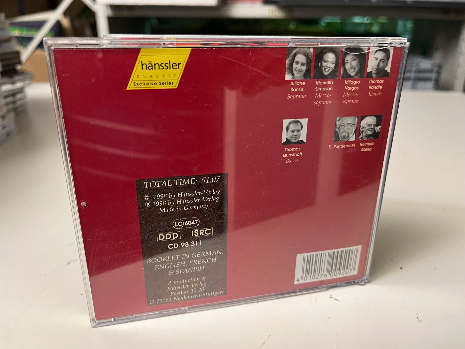 CD: Krzysztof Penderecki, Helmuth Rilling - Credo - SR13B – Usato da Küsnacht ZH venduto da Internetradio 1