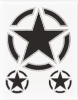 Militär Stern Aufkleber Sticker 3teilig (Art. 6326)