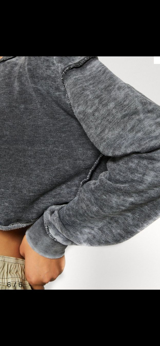 Maglioni & Felpe: Crop sweater grungre grey washed – Usato da horn venduto da CherryCrow 1