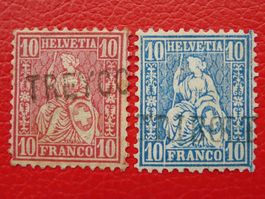 COVAGNIES + TRIBOLTINGEN TH, rare Stabstempel auf Nr.38+31 !