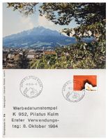 Pilatus Kulm Obwalden Luzern Ersttag Werbestempel Post PTT