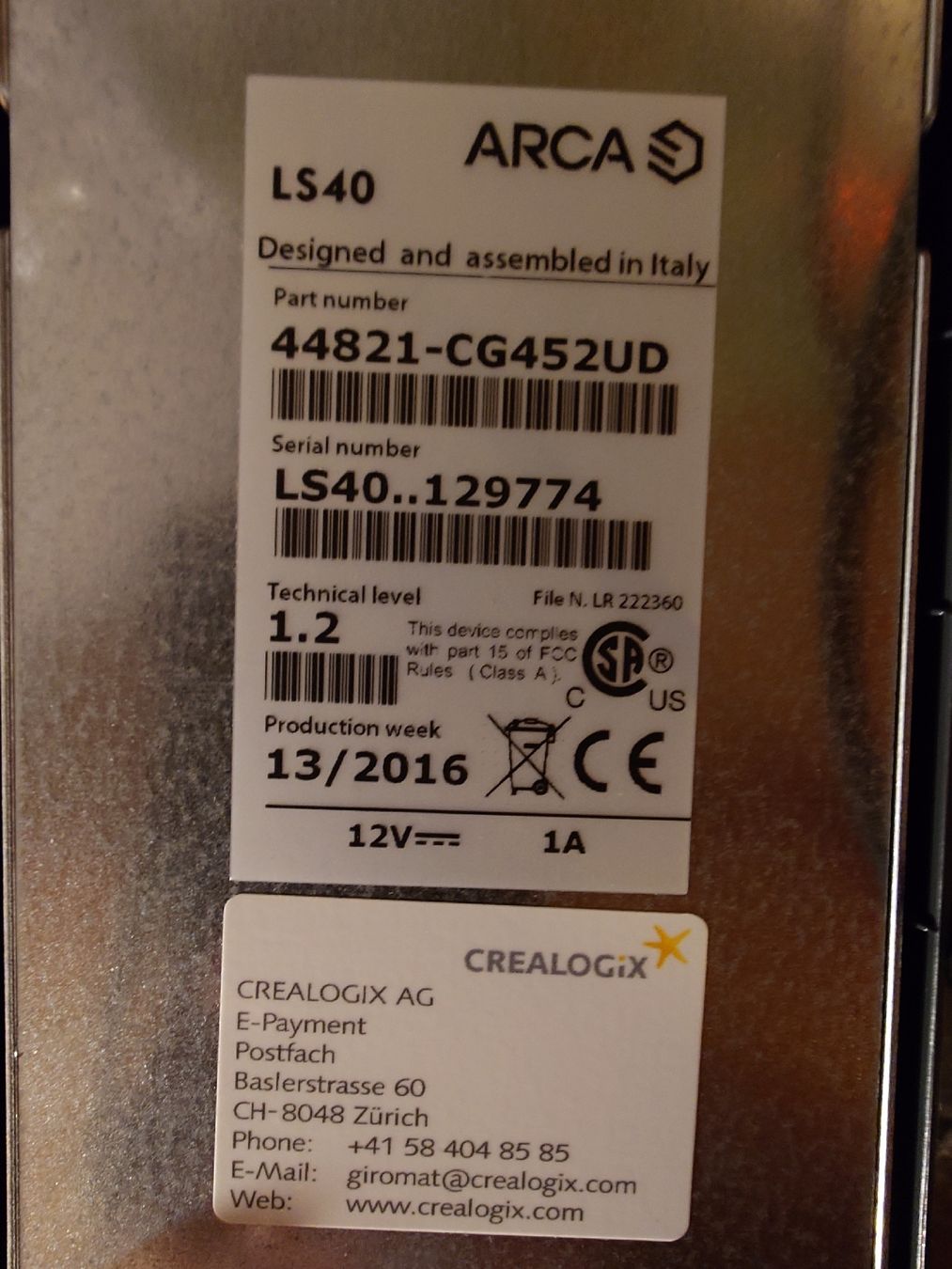 Crealogix Scanner: Crealogix Giromat G400 Swiss QR Code Scanner – Usato da Einsiedeln venduto da Stradivarius0815 9