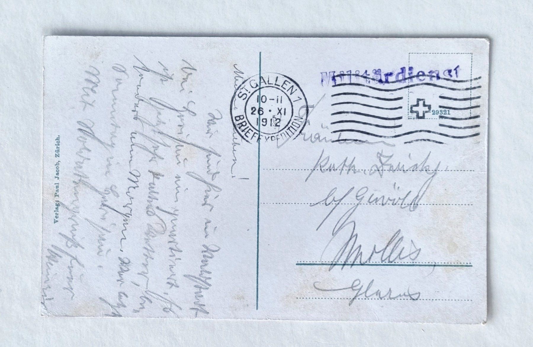 Cartoline postali: Waldstatt -  Bahnhof - Güterschuppen - 1912 – Usato da Rothrist venduto da RROENK 1