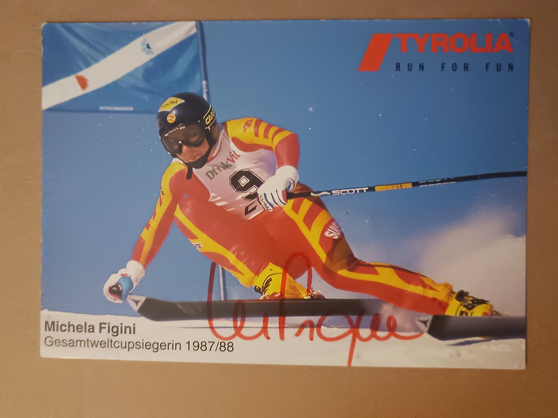 Autografi: Michela Figini - handsignierte alte Karte – Usato da Menziken venduto da Artographs