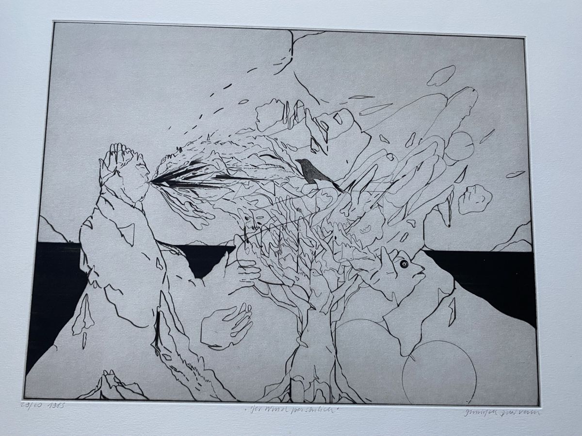 Grafica & Litografie: Daniel de Quervains, "Der Wind persönlich" 29/60 Sign. – Usato da Utzigen venduto da Lasagne99