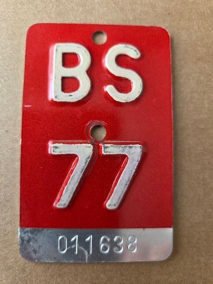 Sachs Schilder: Velonummer BS 77 plaque velo – Gebraucht aus Schenkon von Uhu007