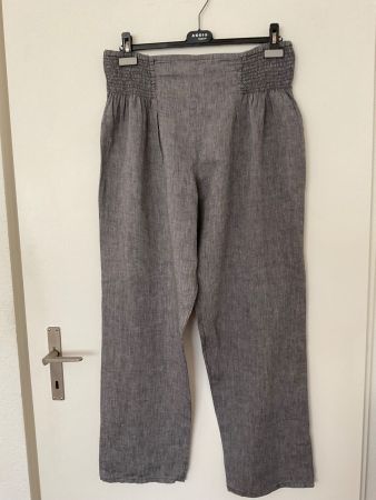 Ismeralda 100% Leinen Hose Gr XXL (s. Masse) grau Neuwertig