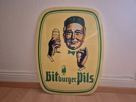 Werbeschild Reklame Bitburger Pils Bier Brauerei Schild Logo