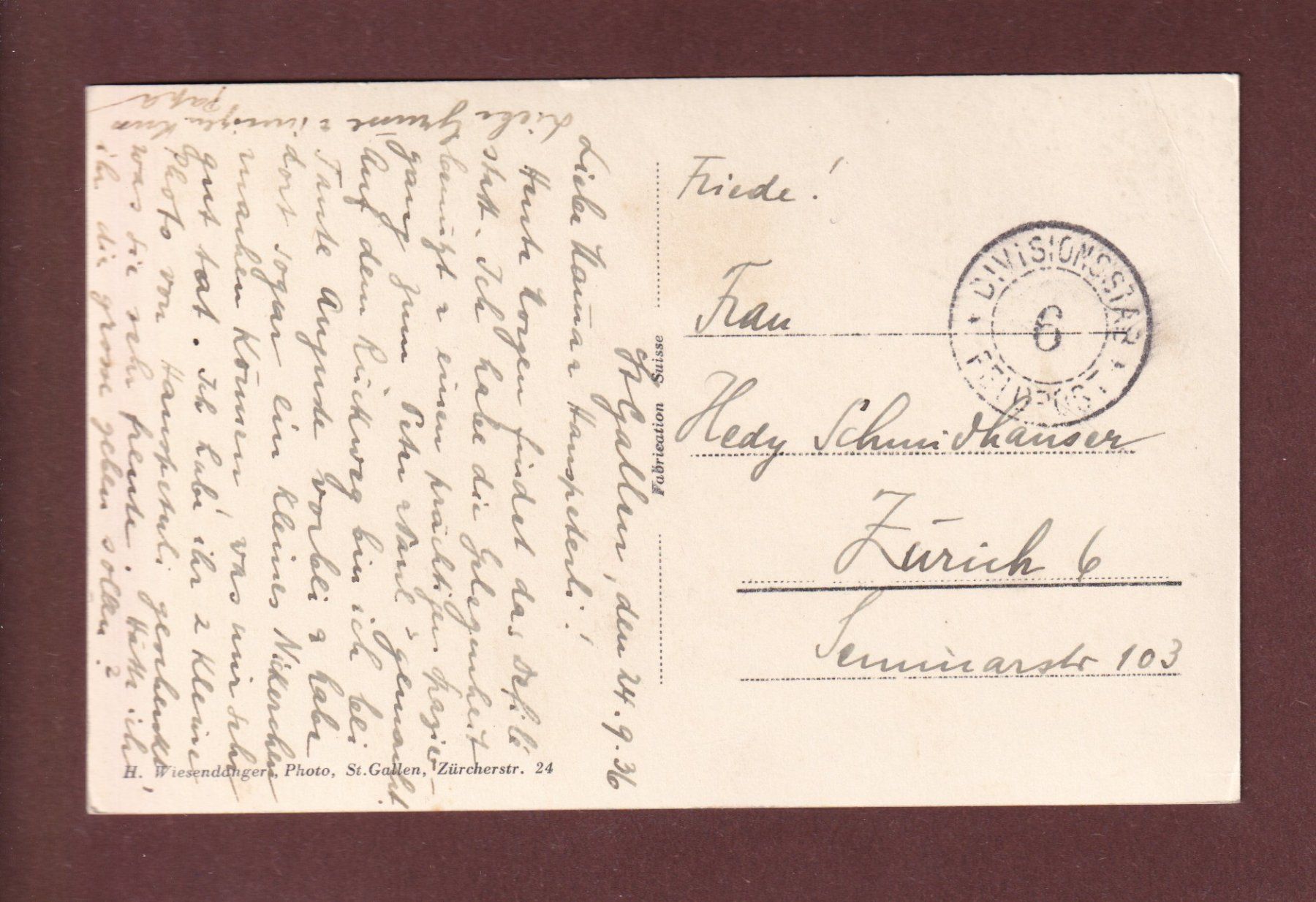 Cartoline postali: ST. GALLEN - Wildpark Edelhirsche 1936 Feldpost // Eckbug // – Usato da Pully venduto da nicecards-shop 1