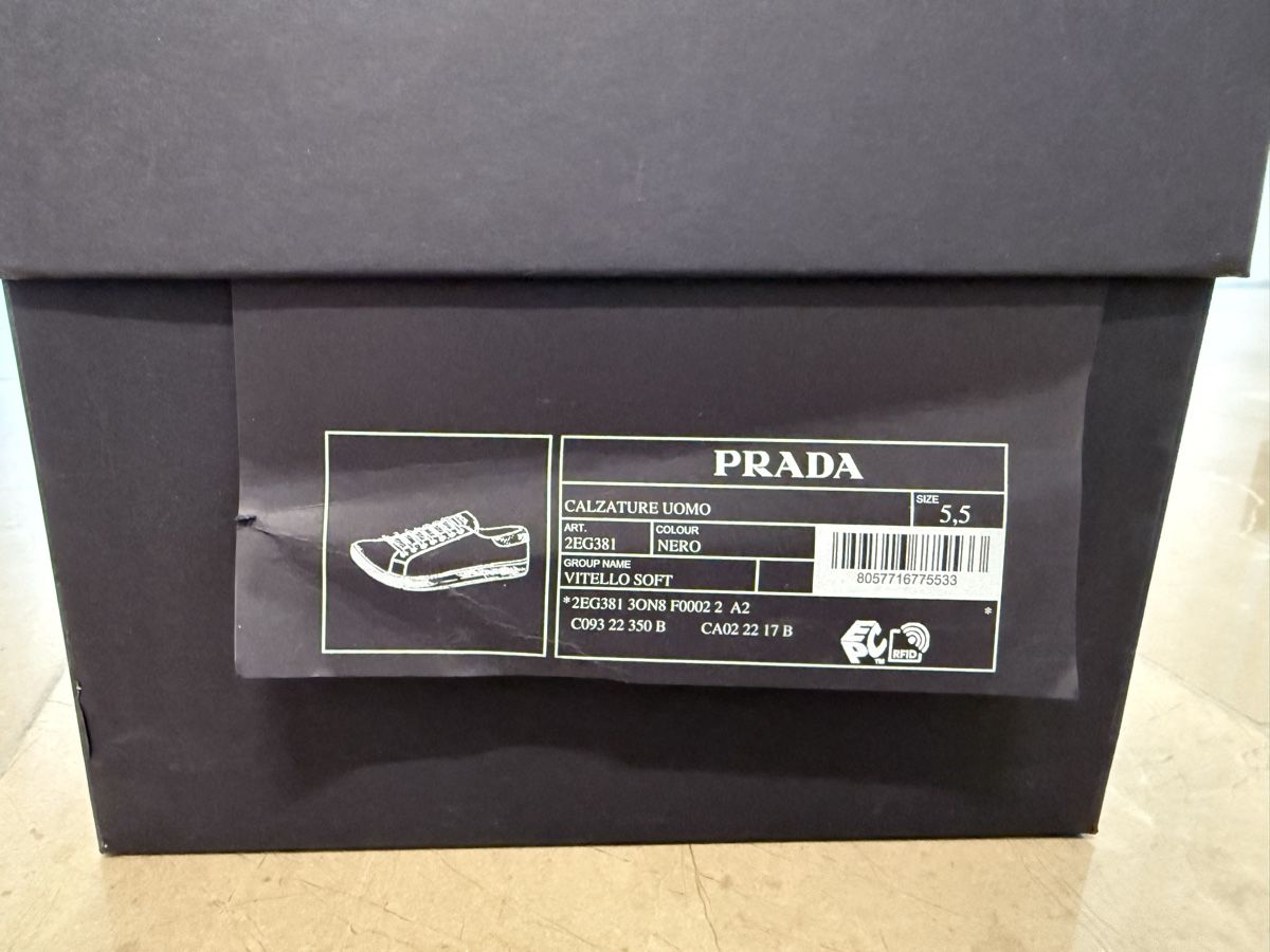 Prada Herrenschuhe: Prada Sneaker Leder Schwarz – Neu und originalverpackt aus Zürich von kavebe 5