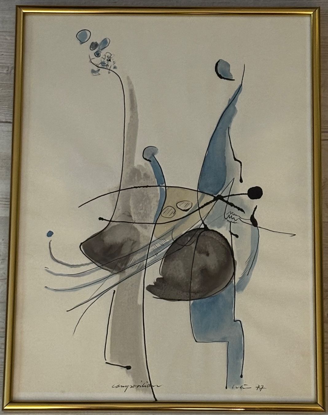 Dipinti: Aquarell abstrakte Komposition, signiert – Usato da Rütihof venduto da til_68lp